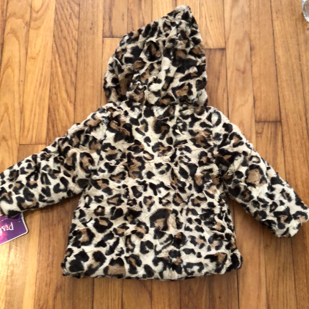 Leopard Fur Coat with Hat 18 months - Picture 5 of 8